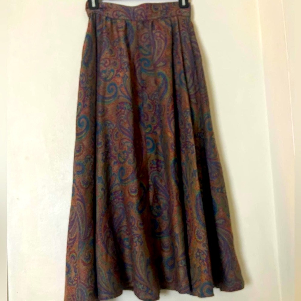 FENDI Roma 365 by Contir Paisley Buttons Down Maxi Skirt S